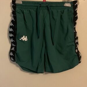 Kappa Forest Green Shorts with Black and White Trim